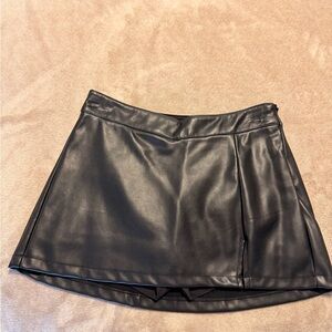 Garage Black Faux Leather Mini Skirt